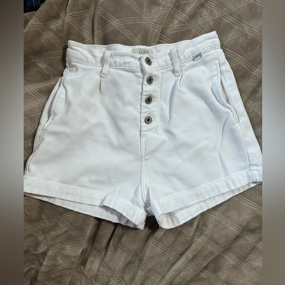 Vintage Guess Women's‎ White Jean Shorts